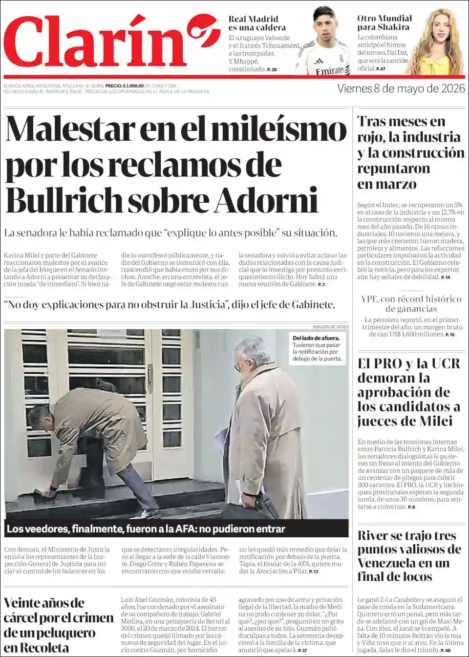 Estudios Max | RADIO GOL FM 106.7 MHZ - Tapa del diario Clarin